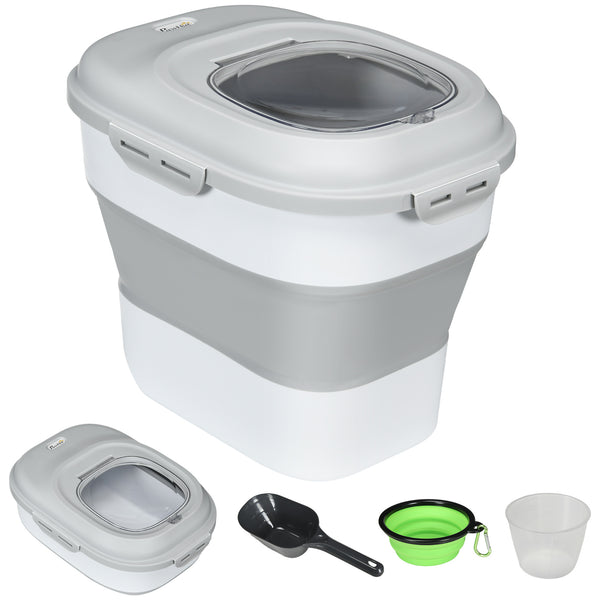 Contenitore Crocchette Cani Ermetico 5-25L con Ruote e Deumidificatore Grigio acquista