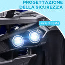 Quad Elettrico per Bambini 3-5 Anni a 12V con Fari e Pedale, in PP e Metallo 100x65x73 cm, Blu