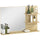 Specchio Bagno da Parete 75x10x48 cm con Mensole in Legno e Vetro Color Legno