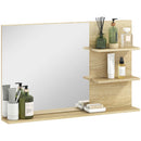 Specchio Bagno da Parete 75x10x48 cm con Mensole in Legno e Vetro Color Legno  