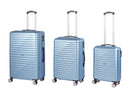 Set 3 Valigie Trolley Rigido 4 Ruote con Combinazione in ABS Ravizzoni Svezia Blu Acciaio
