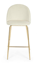 Set 2 Sgabelli 51x55x105 cm in Poliestere Effetto Velluto Bianco