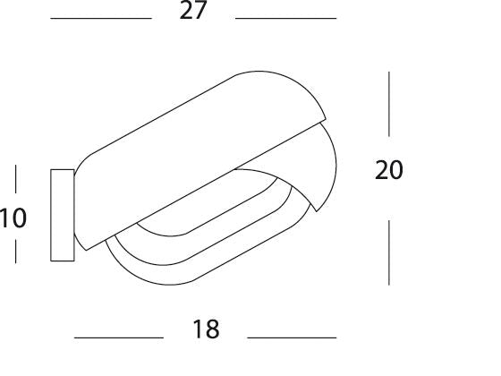 Lampada Applique Ovale in Basso Colore Nero da Esterno Linea Residence Sovil