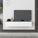 Mobile TV Sospeso 135x31,7x25 cm in MDF Francy Antracite e Bianco