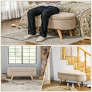 Panca Fondo Letto Imbottita con Vano Contenitore 110x40x43 cm Beige  