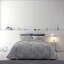 Copripiumino con stampa sul Sacco e Federe Doubleface Ornato Grigio