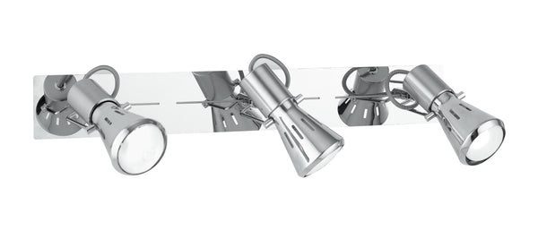 acquista Faretti Tre Spot Orientabili Metallo Cromato E14
