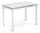 Tavolo Allungabile 110/170x75x75 cm in Metallo con Top in Vetro Bianco