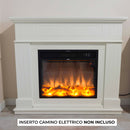 Cornice da Pavimento per Inserto Camino Elettrico 110x94,9x24,9 cm in MDF Sined Pienza Bianco