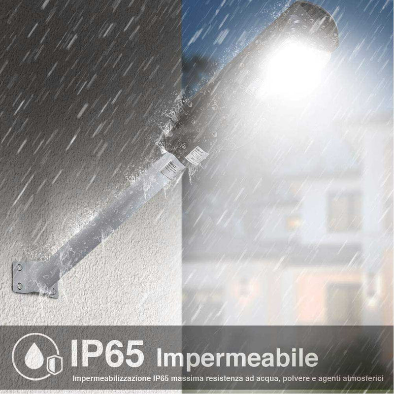 Lampione Stradale Faro LED 90W Solare Luce Esterno Sensore Movimento Telecomando