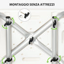 Sedia per Doccia 51,5x49,5x68,5-81 cm Altezza Regolabile su 6 Livelli e Schienale Ricurvo in Alluminio ed EVA Verde e Bianco
