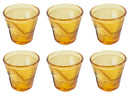 Set 6 Tazzine da Caffè Accartocciati Ø6,5 cm in Vetro Pressato Kaleidos Miele