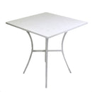 Tavolino da Giardino in Ferro Quadrato 70x70x71cm Old Bianco