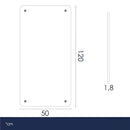 Pannello Fonoassorbente da Parete con Fori 120x50 cm Kit di 4 distanziali Coprivite Cromo Finitura Grigio    