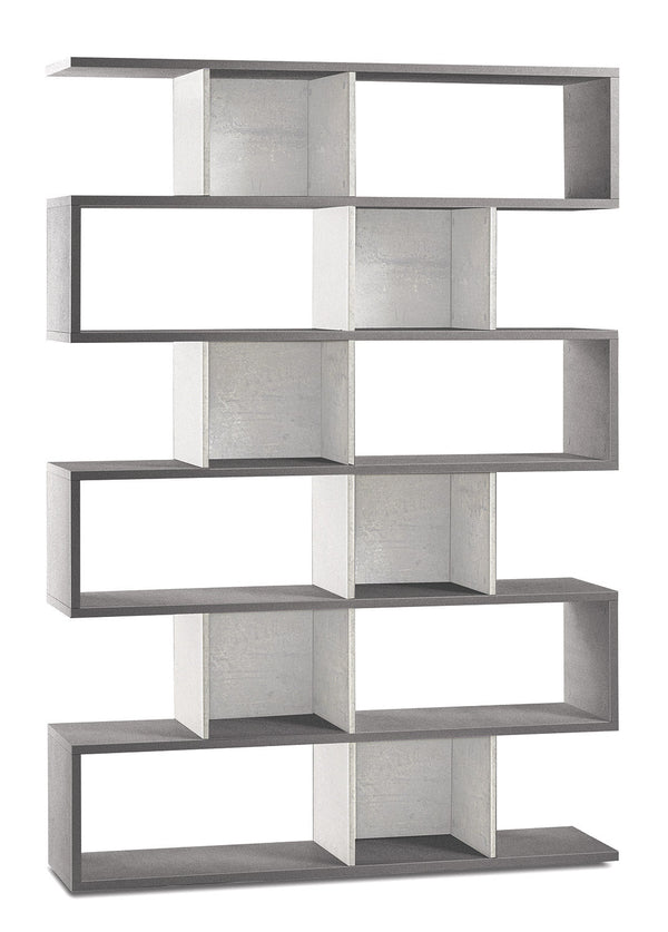 Libreria Modulare 6 Ripiani 150x215x38 cm Cemento/Ossido Bianco acquista