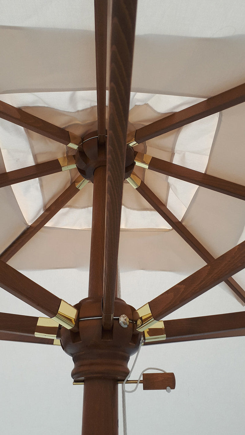 Ombrellone da Giardino 3x3 m Palo Ø60 mm in Legno Telo in Acrilico Danieli Bangkok Ecrù