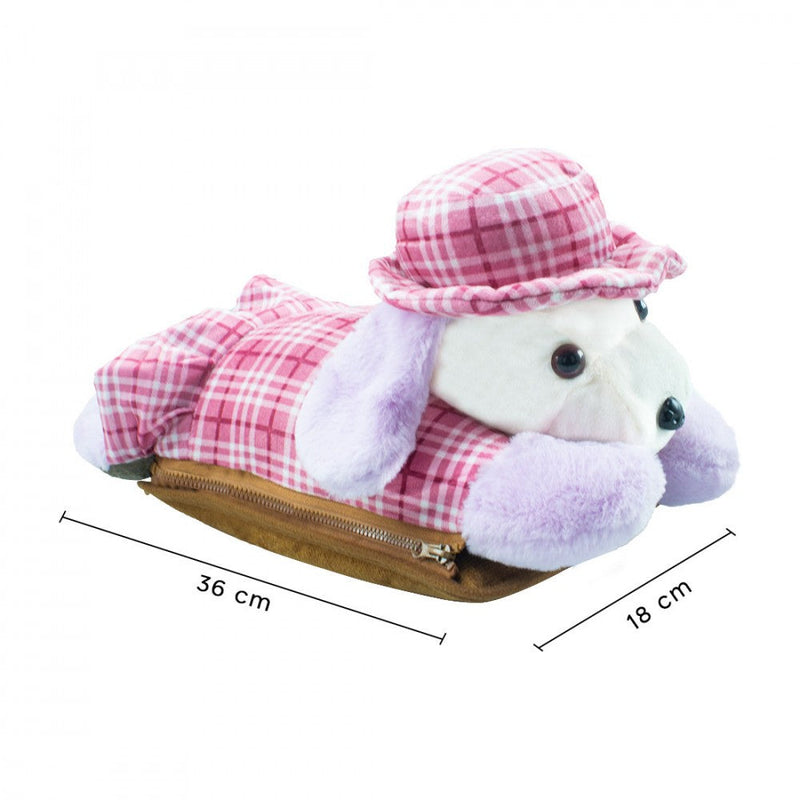 Borsa Acqua Calda Elettrica Ricaricabile Scaldamani Cane a Peluche Lilla