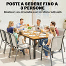 Tavolo da Giardino Rettangolare 180x86x74 cm per 6-8 Persone in Legno di Larice      