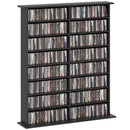 Libreria Porta CD 106,5x24x123,7 cm Design Moderno 16 Ripiani in Legno Nero 