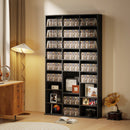 Mobile Porta CD a 9 Ripiani 100x24x175 cm con 21 Ripiani per 835 CD o 500 DVD in Truciolato Nero      