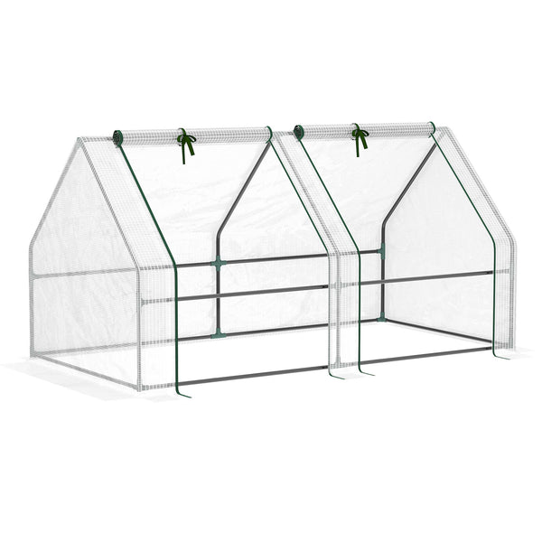 Serra da Giardino 180x90x90 cm Telaio in Acciaio Copertura in PE Rinforzato Bianco online