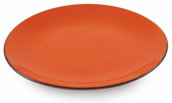Set 6 Piatti Piani Ø27x3,5 cm in Gres Villa d'Este Home Tivoli Baita Glazed Arancioni sconto