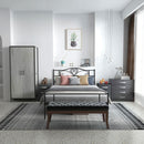 Struttura Letto Una Piazza e Mezzo 140x200 cm in Acciaio con Doghe Integrate Nero