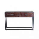 Consolle Daly 120x30x76 h cm in Legno Marrone