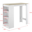 Tavolo Consolle Alto da Bar con 3 Ripiani Bianco e Quercia Penisola Cucina