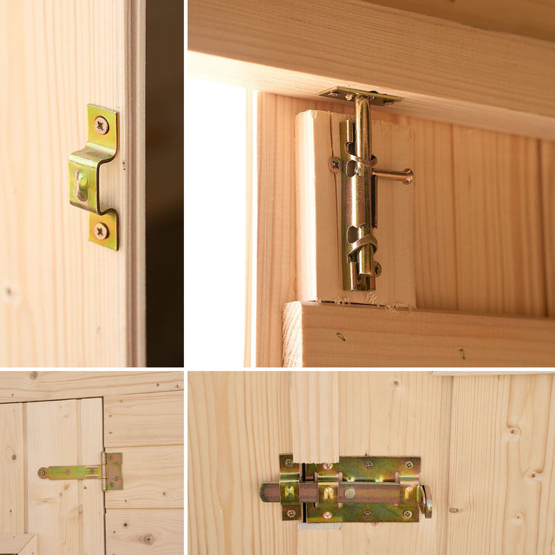 Casetta Box da Giardino 2,8x2 m Senza Pavimento in Legno Picea Massello 16mm Eden