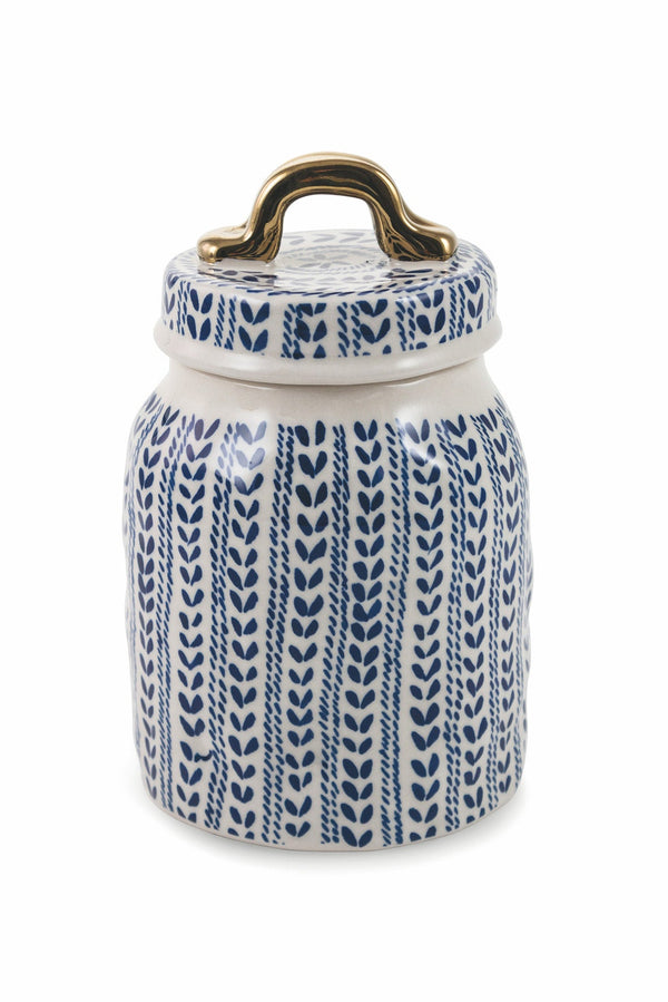 Barattolo Ø11x19 cm in Gres VdE Tivoli 1996 Blu e Bianco sconto