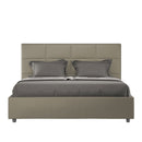 Letto Matrimoniale con Alzata Comoda Imbottito in Similpelle Mika Cappuccino Varie Misure