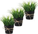 Set 3 Piante Artificiali con Vaso in Polipropilene Nero   