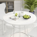 Tavolo da Giardino Ø80,5x74,6 cm in Acciaio e MDF Bianco