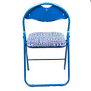 Sedia pieghevole in metallo con schienale e seduta imbottiti Coveri