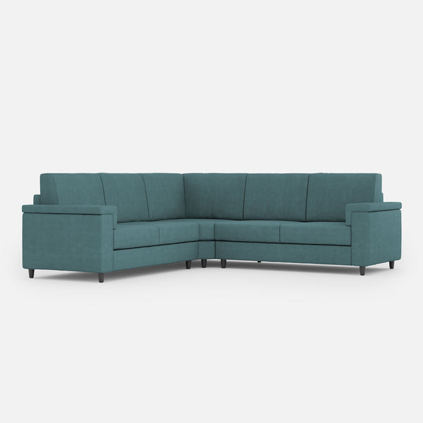 online Divano Angolare 5 Posti 226x226x85 cm Marrak in Tessuto Petrolio