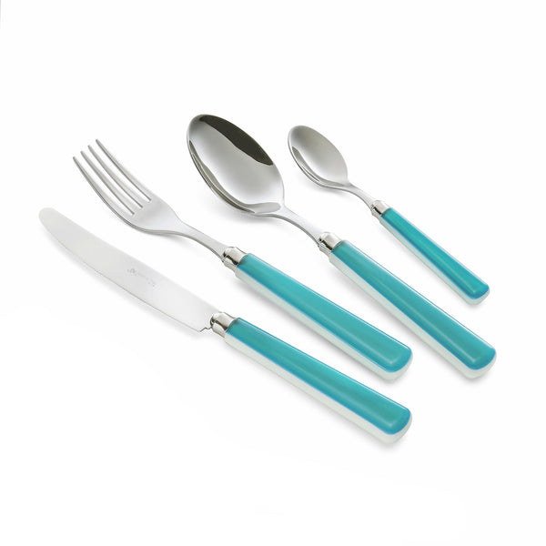 sconto Servizio Set di Posate 24 pezzi in Acciaio Inox Eme Candy Turchese 311