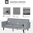 Divano Letto 2 Posti 198x81x81 cm in Tessuto Grigio