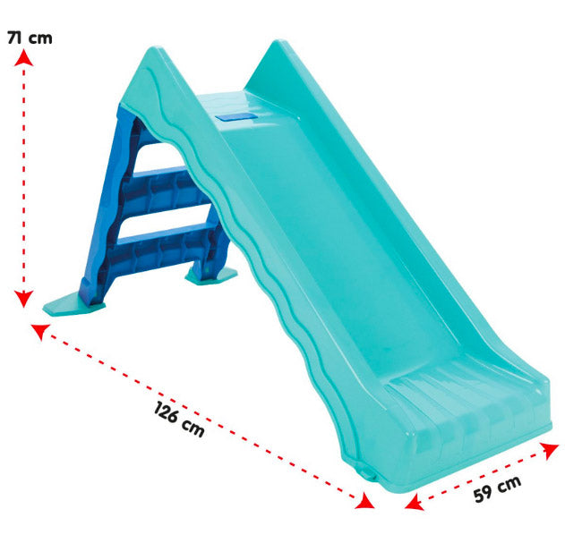 Scivolo Pieghevole per Bambini 59x126x71 cm con Deviatore Acqua per Acquascivolo