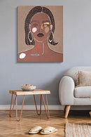 Dipinto su Tela Tribal 1 80x2,8x100 cm in Legno e Tessuto