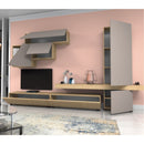 Parete attrezzata Fitz 300 cm rovere sorrento caffè