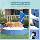 Piscina Pieghevole per Cani in PVC Azzurro Ø160x30h cm 