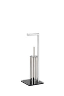 Piantana Portascopino da Bagno in Acciaio 20x20x56cm TFT Accessories Nera Cromo