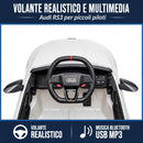 Macchina Elettrica per Bambini Licenza Audi RS 3 Sportback 12V Sedili in Pelle e Telecomando Bianco
