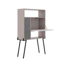 Mobile 1 Anta 3 Ripiani 85,5x29,5x135 cm in MDF Tatti Bianco e Antracite