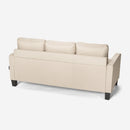 Divano 3 Posti con Pouf 186x138x91,5 cm in Poliestere Beige