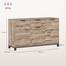Credenza Buffet in stile Industriale 120x36.5x70 cm con Cassetto e 3 Armadietti in Legno Marrone    