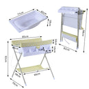 Fasciatoio Pieghevole Multiuso con Vaschetta Bagnetto per Neonati in Plastica Atossica 85x70x92 cm 