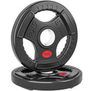 Set Dischi Pesi Palestra 2x5kg Foro 5 cm in Acciaio Rivestiti in Plastica Nero      