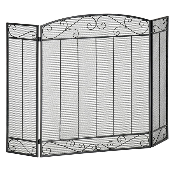 Parascintille con Antine 105x1,6x80,5 cm in Acciaio e Rete Metallica Nero prezzo